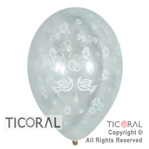 GLOBO SEMPERTEX R12 INF CRISTAL BODA PALOMAS 2 x 50